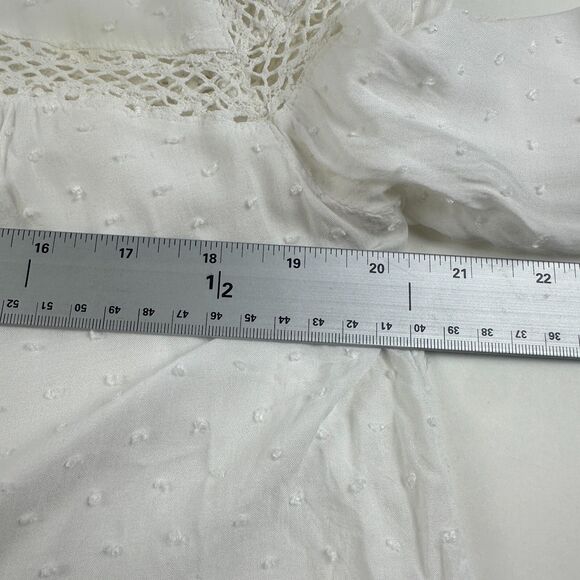 Free People Everyday Every Girl Top Large White Boho Gypsy Long Sleeve Flaw - Picture 7 of 11